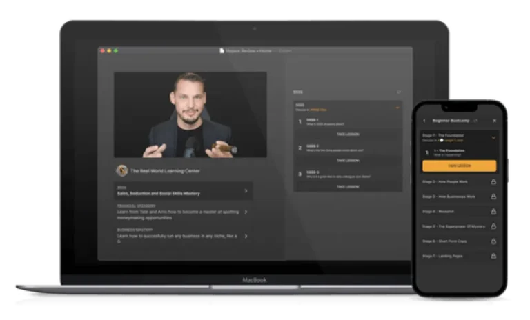 The Real World application on laptop and mobile